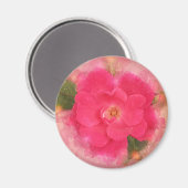 Aimant Aquarelle Rose rosé (Recto/Verso)