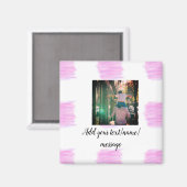 Aimant Aquarelle rose violet père fils papa ajouter l'ima (Recto/Verso)