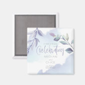 Aimant Aquarelle rustique Aqua Lilac Feuilles Enregistrer (Recto/Verso)