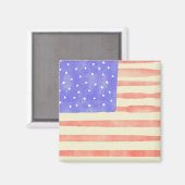 Aimant Aquarelle rustique USA drapeau américain (Recto/Verso)