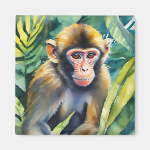Aimant Aquarelle singe animal