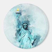 Aimant Aquarelle Statue de la Liberté (Devant)