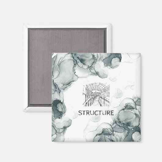 Aimant Aquarelle ton Leeds (Recto/Verso)