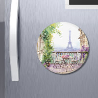 Aquarelle Tour Eiffel Paris Café français