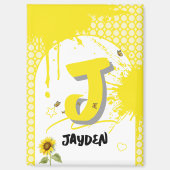 Aimant Aquarelle Tournesol avec papillons (Recto)