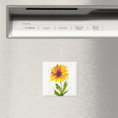 Aimant Aquarelle tournesol jaune chic rustique (In Situ (Lave-vaisselle))