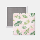Aimant Aquarelle Tropical Feuille Pastel (Recto/Verso)