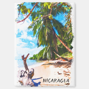 Aimant Aquarelle Tropical Nicaragua Beach Travel