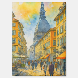 Aimant Aquarelle Turin Italie – Mole Antonelliana Ville
