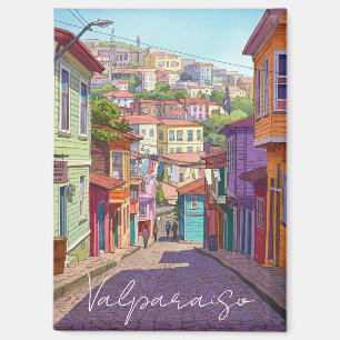 Aimant Aquarelle Valparaiso Chili