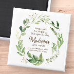 Aimant Aquarelle Verdure Baby shower Fête Favoriser<br><div class="desc">Design est composé d'aquarelle vert feuille feuille feuillage botaniques Disponible ici : http://www.zazzle.com/store/selectpartysupplies</div>