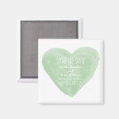 Aimant Aquarelle verte Coeur Enregistrer l'aimant Date (Recto/Verso)