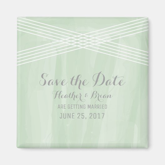 Aimant Aquarelle verte Déco Enregistrer la date (Devant)