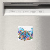 Aimant Aquarelle Vibrante Tortue marine (In Situ (Lave-vaisselle))