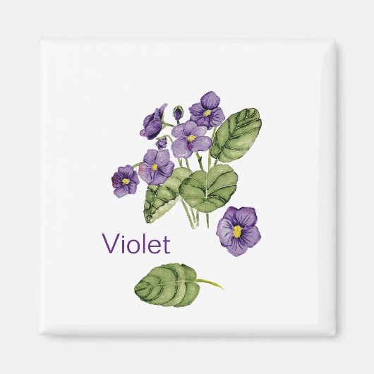 Aimant Aquarelle violette violette (Devant)