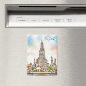 Aimant Aquarelle Wat Arun Bangkok Thaïlande (In Situ (Lave-vaisselle))