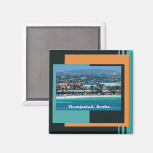 Aimant Aquarelles d'Oranjestad, Aruba