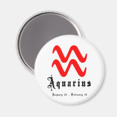 Aimant Aquarius, 20 janvier - 18 février (Recto/Verso)