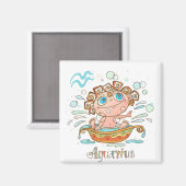 Aimant Aquarius Cartoon Baby (Recto/Verso)