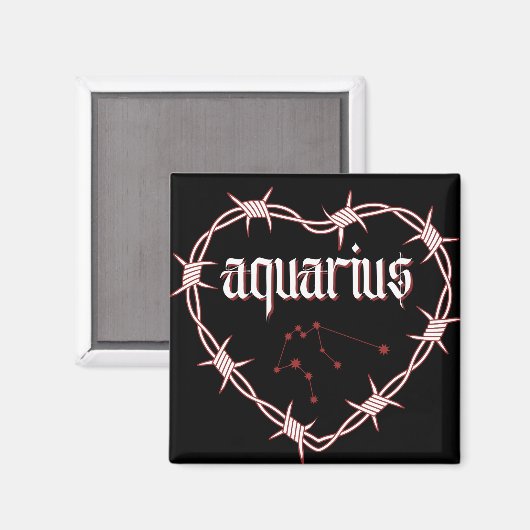 Aimant Aquarius Constellation Gothique Barbed Design (Recto/Verso)