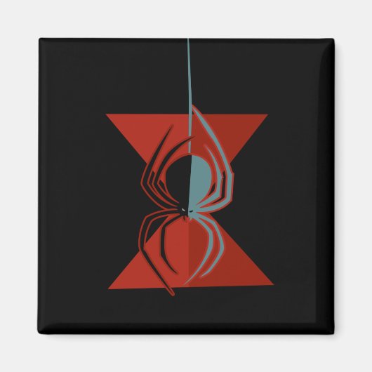 Aimant Araignée en verre rouge (Devant)