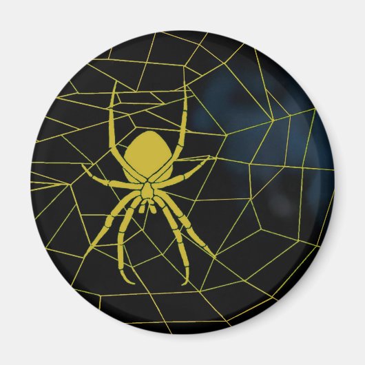 Aimant Araignée jaune en toile, sangle (Devant)
