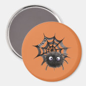 Aimant Araignée noire sur toile Halloween (Recto/Verso)
