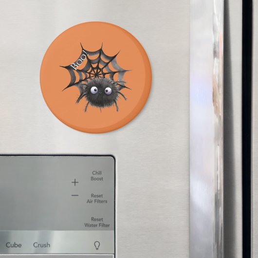 Aimant Araignée noire sur toile Halloween (In situ (réfrigérateur))
