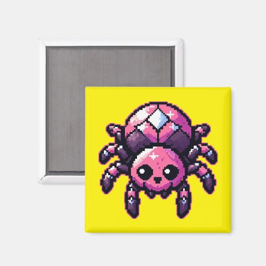 Aimant Araignée Pixel mignonne (Recto/Verso)