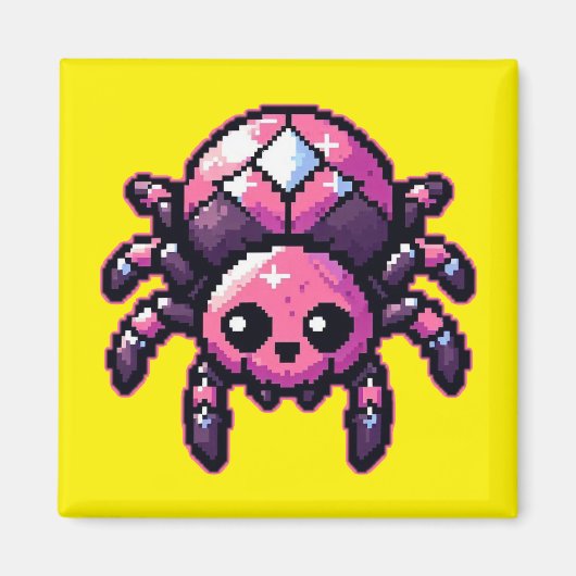 Aimant Araignée Pixel mignonne (Devant)