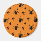 Aimant Araignées Halloween motif noir et orange (Devant)