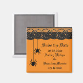 Aimant Araignées orange et dentelle Enregistrer l'aimant  (Recto/Verso)