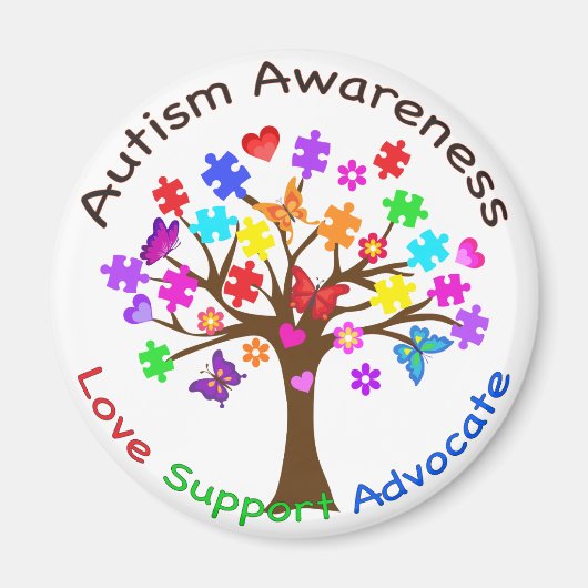 Aimant Arborescence des sensibilisations sur l'autisme (Devant)