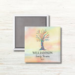 Aimant Arborescence familiale<br><div class="desc">Ces Magnets colorés de la Réunion familiale sont décorés d'un arbre généalogique en mosaïque aux couleurs de l'arc-en-ciel sur un arrière - plan aquarelle. Customisez-les avec votre nom de famille et l'année. Utilisez l'option Personnaliser supplémentaire pour modifier la taille, le style ou la couleur du texte si vous le souhaitez....</div>