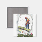 Aimant Arborist chainsaw tree surgeon Gift Christmas (Recto/Verso)
