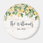 Aimant Arbre à Citrons Jaune Monogrammé Bois Blanc (Devant)