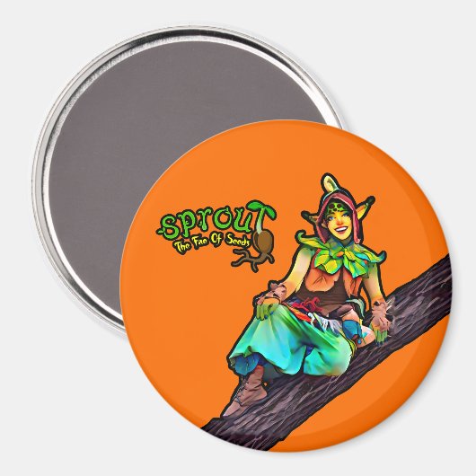 Aimant Arbre à ressort orange (Recto/Verso)