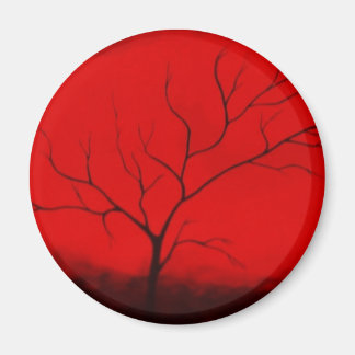 Aimant Arbre Abstrait et ciel rouge Art déco Abstrait ori