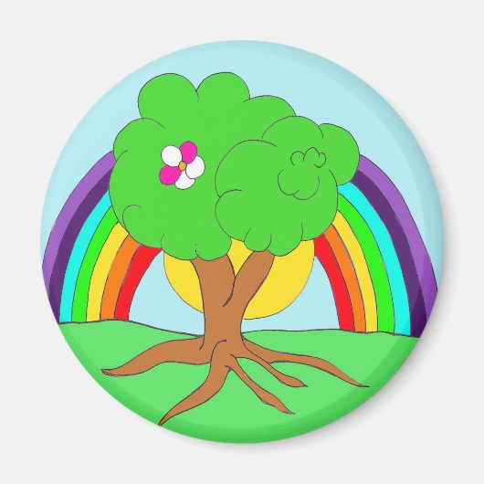 Aimant Arbre arc-en-ciel (Devant)