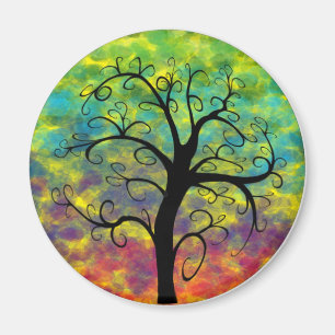 Aimant Arbre arc-en-ciel de la lune de vie