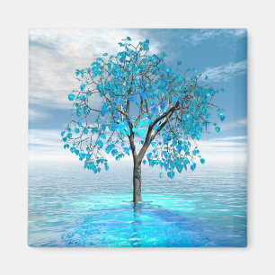 Aimant Arbre bleu cristal