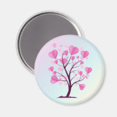 Aimant Arbre d'amour Arbre de coeur Pastel rose Aquarelle (Recto/Verso)