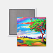 Aimant Arbre dans une prairie rocheuse (Recto/Verso)