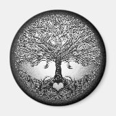 Aimant Arbre d'argent avec coeur (Devant)