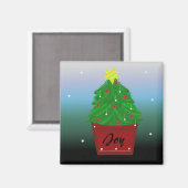Aimant Arbre de Noël à feuillage persistant en pot (Recto/Verso)