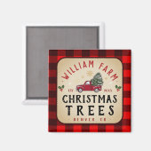 Aimant Arbre de Noël Agritourisme Pine Arbres style ferme (Recto/Verso)