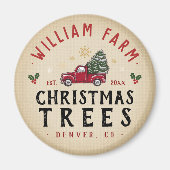 Aimant Arbre de Noël Agritourisme Pine Arbres style ferme (Devant)