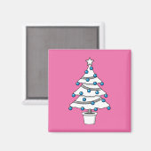 Aimant Arbre de Noël blanc (Recto/Verso)