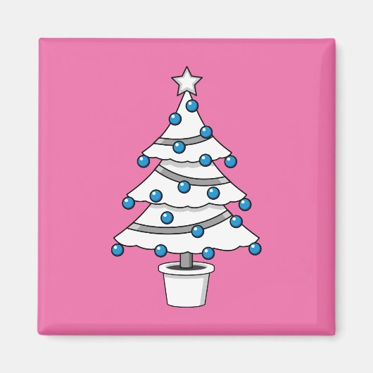 Aimant Arbre de Noël blanc (Devant)
