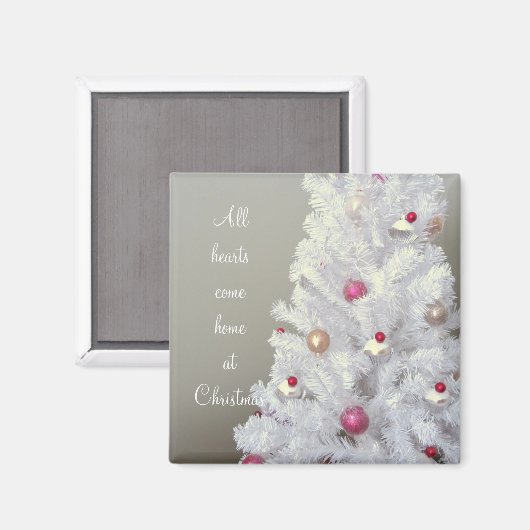 Aimant Arbre de Noël blanc (Recto/Verso)